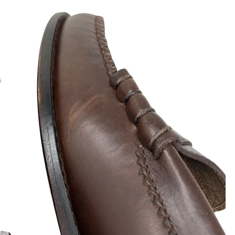 J Crew Camden Loafers Mens 11 Brown Leather Sole Penny Preppy Career BJ009
